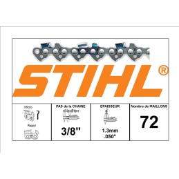Chaine Rapid Micro 68 maillons 1.3mm 3/8 STIHL